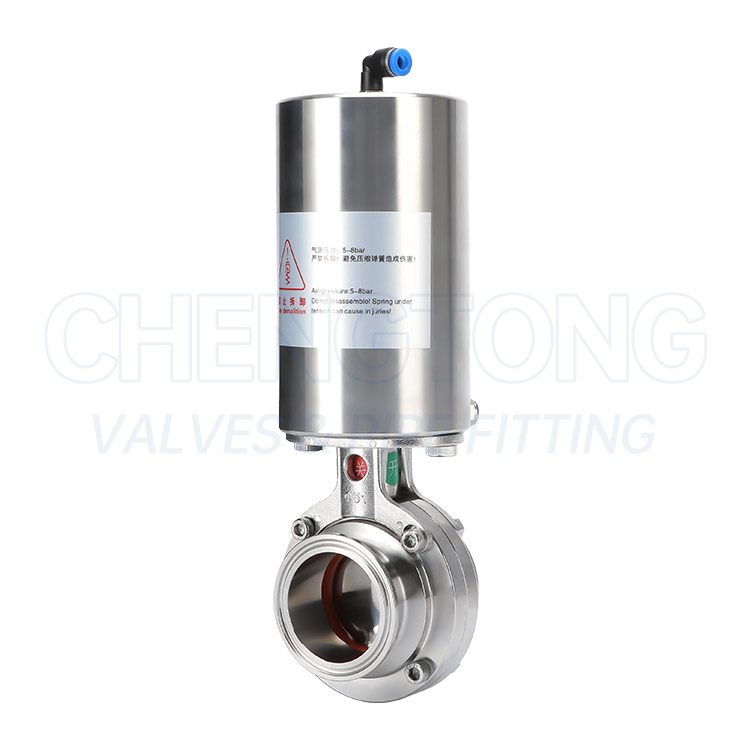 不锈钢气动快装蝶阀