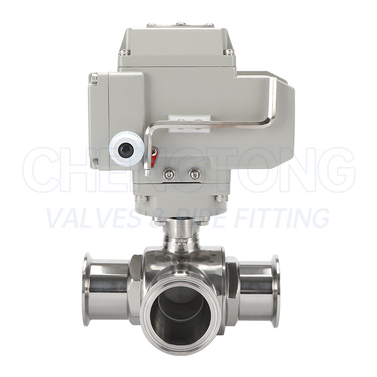 电动快装三通球阀