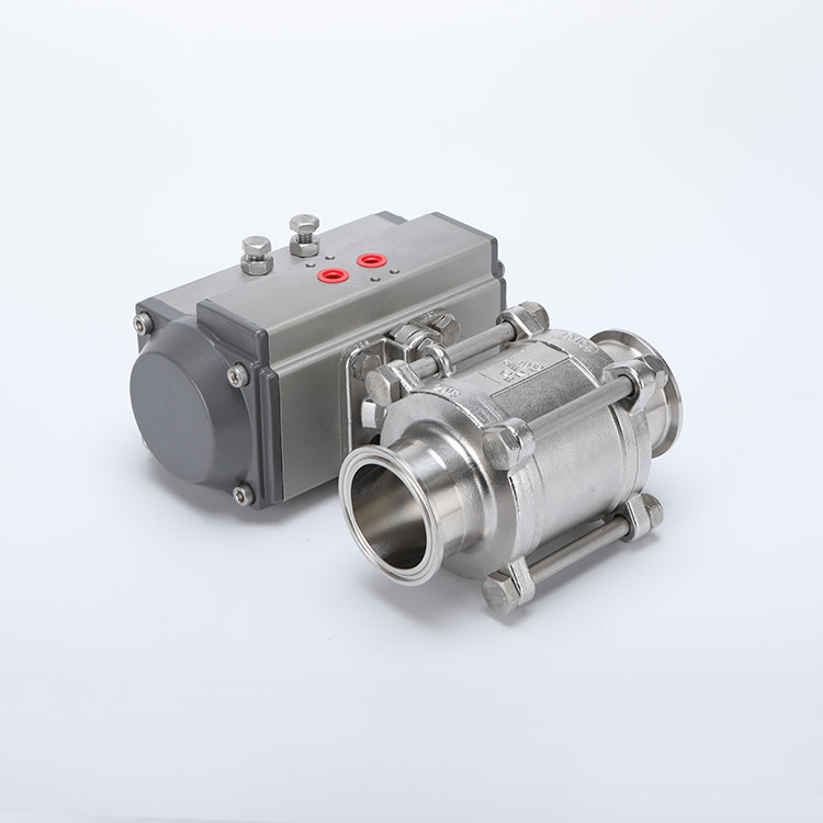 气动全包三片式快装球阀