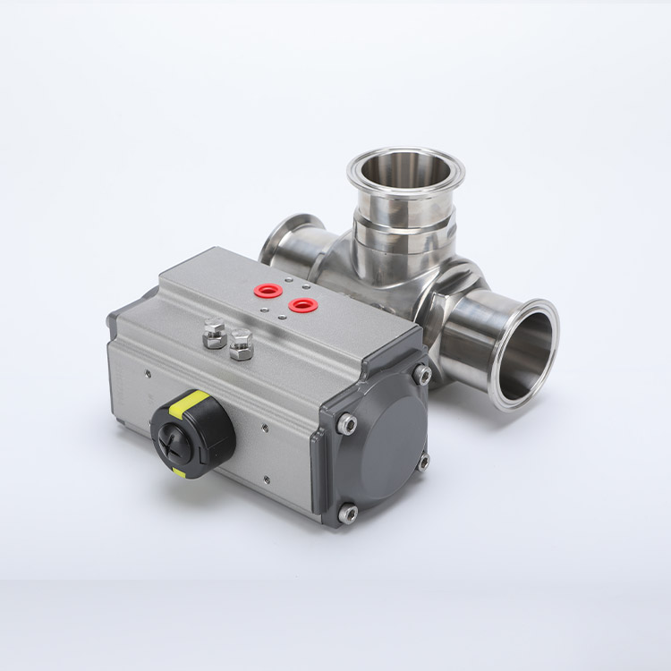 气动快装三通球阀